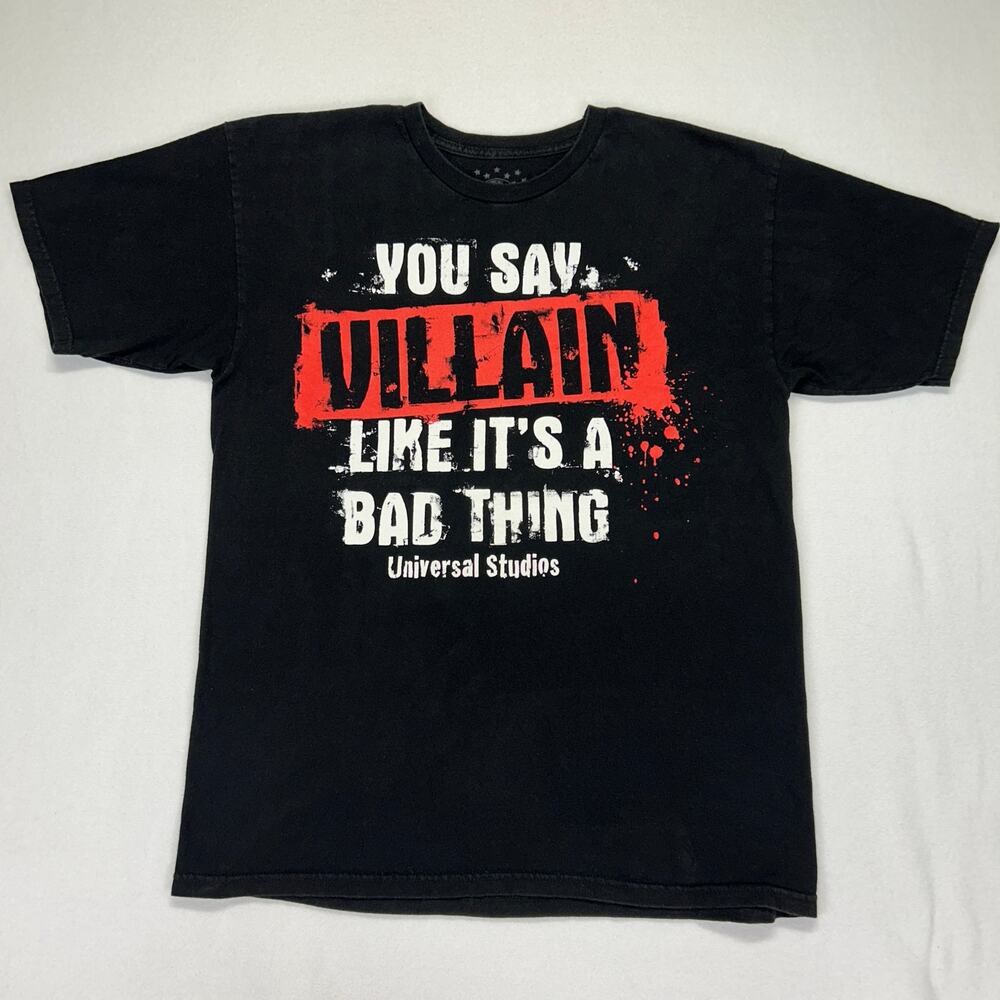 Universal Studios T-Shirt Adult L You Say Villain Like It’s Bad Thing Black Tee